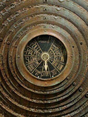 concentric patterns and designs from an old fashioned traditional ship brass bridge telegraph...