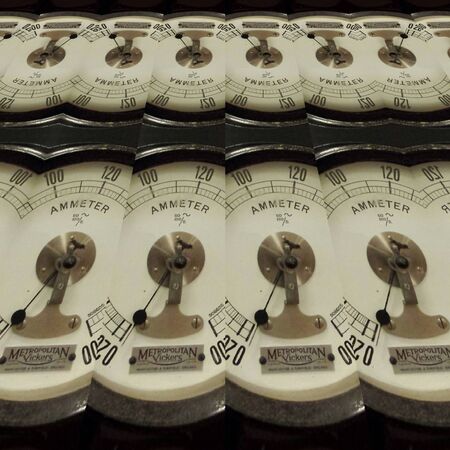 analogue retro electrical ampere meter transformed into unique patterns and intricate designs