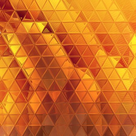yellow gold light making triangular mosaic patterns and designの写真素材