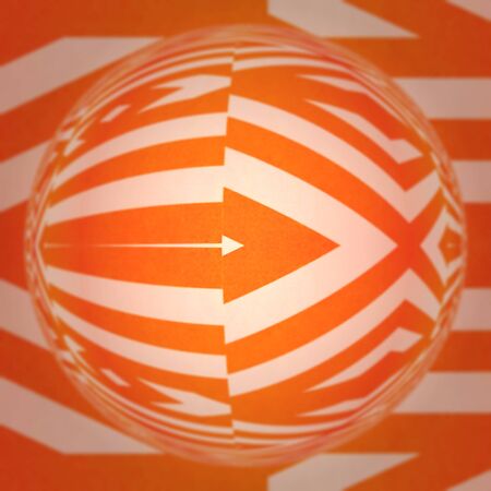 minimal orange and white diagonal stripes and directional arrow transformed into patterns and...
