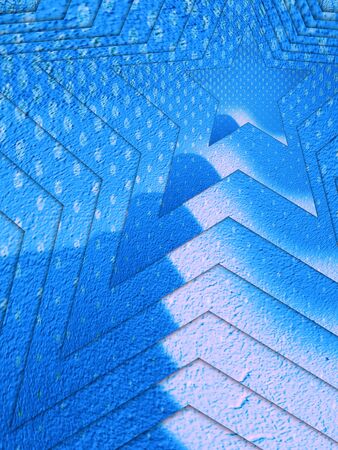 shades of light pale blue designed as simple wave form as modern abstract futuristic art concentric star shapes and designsの写真素材