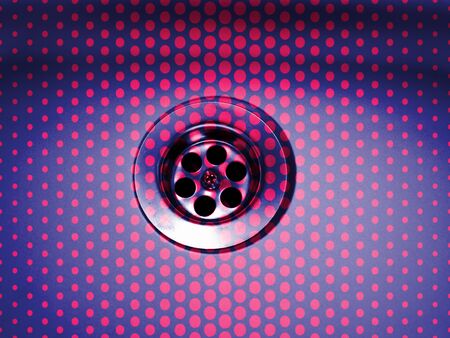 plug outlet from new spotless domestic stainless steel sink over layered to form vibrant colors...