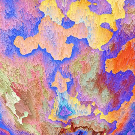 abstract of pealing paint in shades of blue flaky wall surface with pink purple and turquoise colors