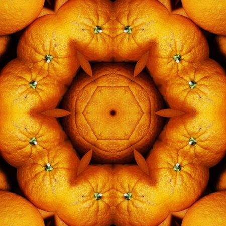 photographic image of many oranges from local market transformed into patterns shapes and designsの写真素材