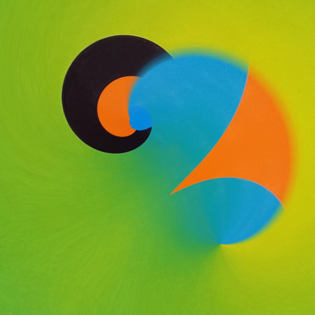 abstract colorful background with spiral and circle. Minimal design.の写真素材