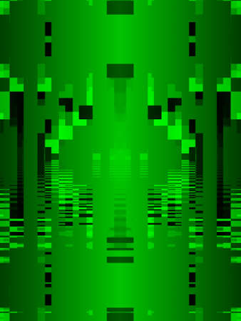 variations in neon green geometric symmetric patternsの写真素材