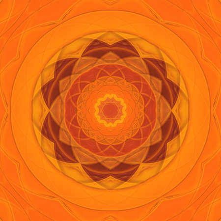 3D illustration of vivid yellow coloured pattern designs on gold and orange backgroundの写真素材