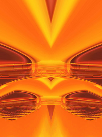 3D illustration of vivid yellow coloured pattern designs on gold and orange backgroundの写真素材
