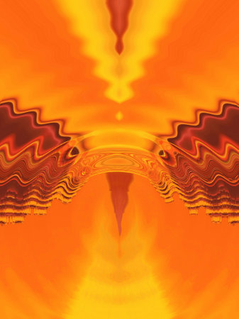 3D illustration of vivid yellow coloured pattern designs on gold and orange backgroundの写真素材