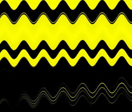 vivid yellow and black contrasting surface with single circular spot into diverse patterns and designsの写真素材