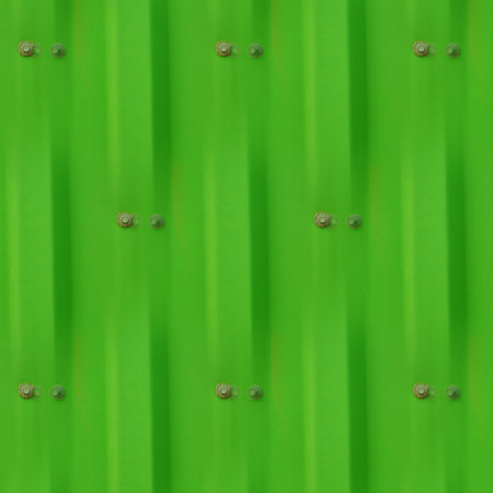 shades of green and orange painted steel sheets to intricate futuristic patterns and 3D illustration designsの写真素材