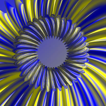 bright blue to vivid yellow colour gradient with hexagonal mosaic pattern and 3D illustration design