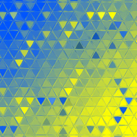 bright blue to vivid yellow colour gradient with hexagonal mosaic pattern and 3D illustration design