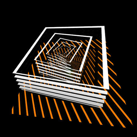 intricate abstract 3D illustration designs based upon a red and blackの写真素材