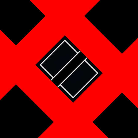 intricate abstract 3D illustration designs based upon a red and blackの写真素材