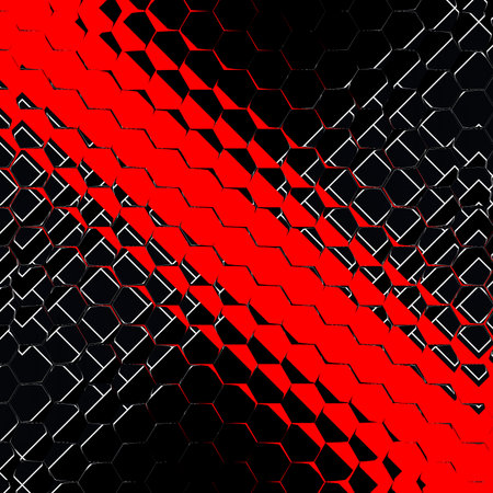 intricate abstract 3D illustration designs based upon a red and black