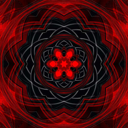 intricate abstract 3D illustration designs based upon a red and black