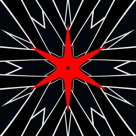 intricate abstract 3D illustration designs based upon a red and blackの写真素材