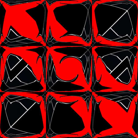 intricate abstract 3D illustration designs based upon a red and black