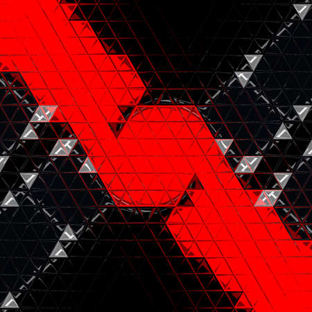 intricate abstract 3D illustration designs based upon a red and black
