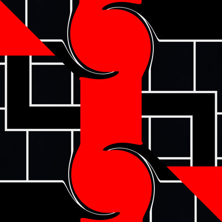 intricate abstract 3D illustration designs based upon a red and black