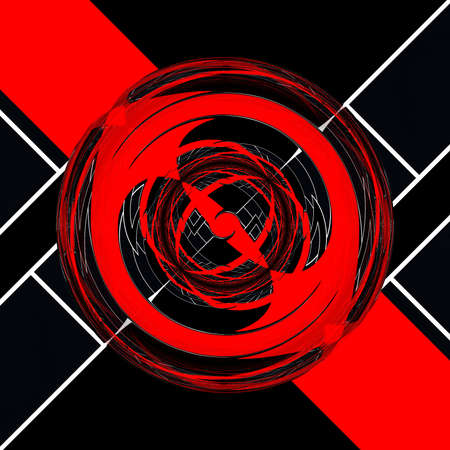 intricate abstract 3D illustration designs based upon a red and black