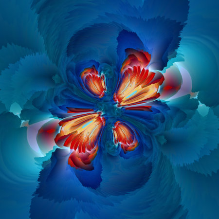 Abstract fractal. Fractal art background for creative design. Decoration for wallpaper, desktop, poster, cover booklet. Print for clothes, t-shirt. Creative illustration for designの写真素材