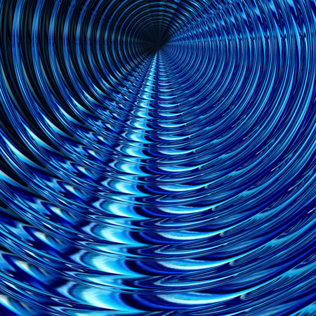 abstract blue background with some smooth lines in it (see more in my portfolio)の写真素材