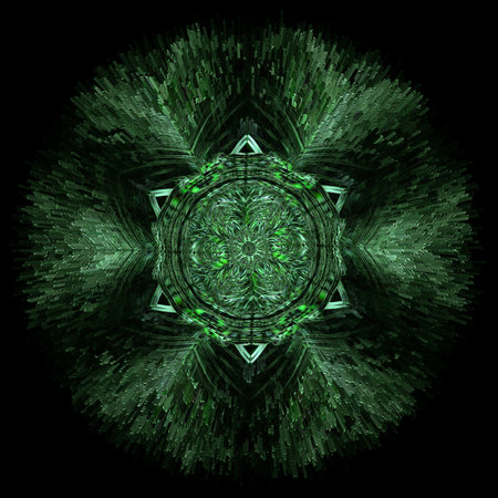 Abstract fractal. Fractal art background for creative design. Decoration for wallpaper, desktop, poster, cover booklet. Print for clothes, t-shirt. Creative illustration for designの写真素材