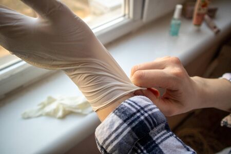 Means of protection against virus infection. Hand disinfection.の写真素材
