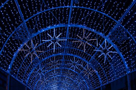 Light illumination for Christmas in the city. Christmas background.の写真素材