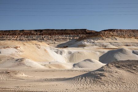 Ukrainian desert. A lot of sand. Sand dunes. Desert landscape.