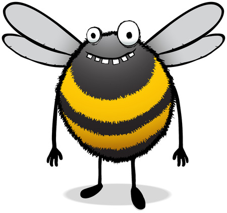 Illustration of a happy and somewhat dumb looking bee.のイラスト素材