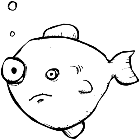 Illustration of a somewhat flat looking stinky goldfishのイラスト素材