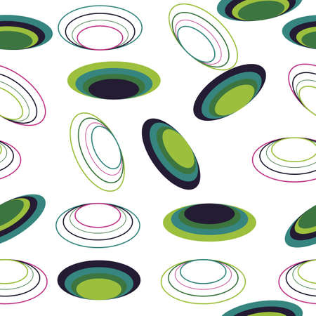 Repeated pattern with beautiful and harmonious circles that reminds the great 70s era.のイラスト素材