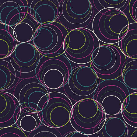 Vintage Circles vector seamless pattern retro 70sのイラスト素材