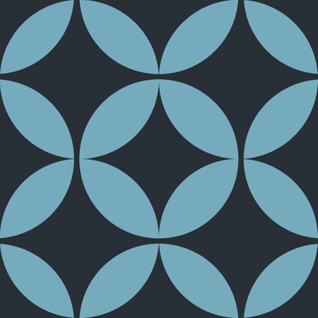 Blue schemes vector seamless pattern geometric floralのイラスト素材