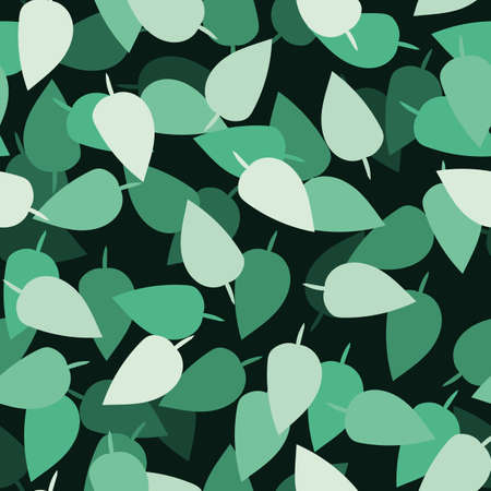 Amazing green leaves degrade seamless vector pattern
