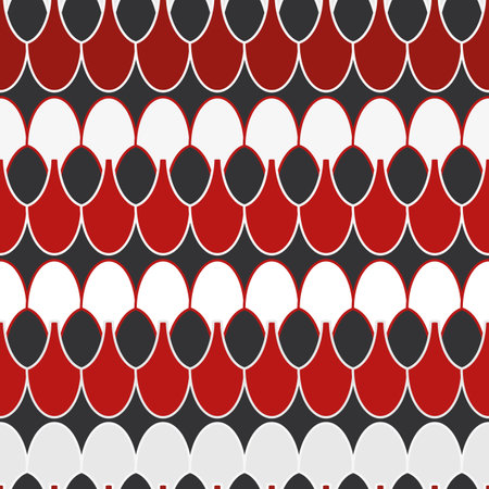 Vintage red grey geometric seamless vector patternのイラスト素材