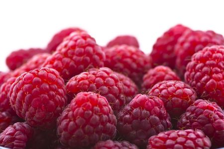 Raspberry on white backgroundの写真素材