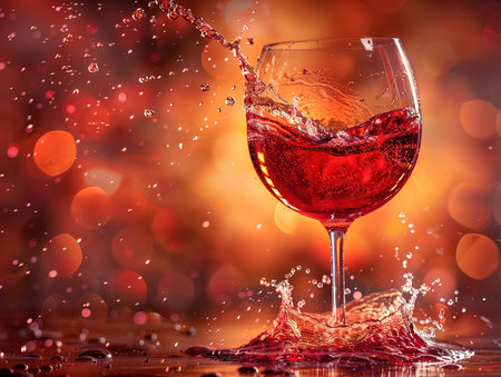 Delicious wine photography, explosion flavors, studio lighting, studio background well-lit vibrant colors, sharp-focus, high-quality, artistic, unique, award-winning photographの素材