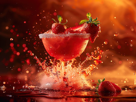 Delicious Daiquiri cocktail photography, explosion flavors, studio lighting studio background well-lit, vibrant colors, sharp-focus, high-quality, artistic, unique,の素材