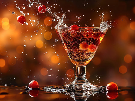 Delicious Martini Dry cocktail photography, explosion flavors, studio lighting studio background well-lit, vibrant colors, sharp-focus, high-quality, artistic, uniqueの素材