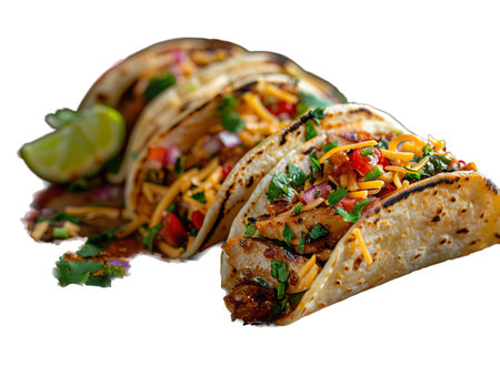 Delicious mexican food photography, explosion flavors, studio lighting studio background well-lit, vibrant colors, sharp-focus, high-quality, artistic, uniqueの素材