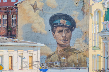 Mural on the wall of the Kremlin.のeditorial素材