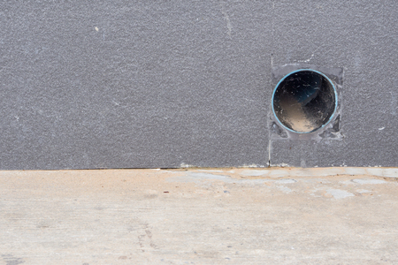 Waste pipe outside of the building, copy spaceの写真素材