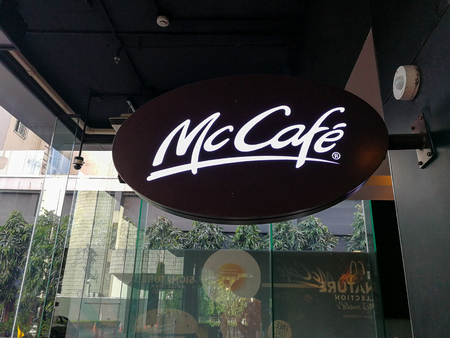 Bangkok, Thailand, October, 2017 : McCafe at departmentstore in thailand. McCafe is a coffee house and food and drink chain., owned by McDonald's.のeditorial素材
