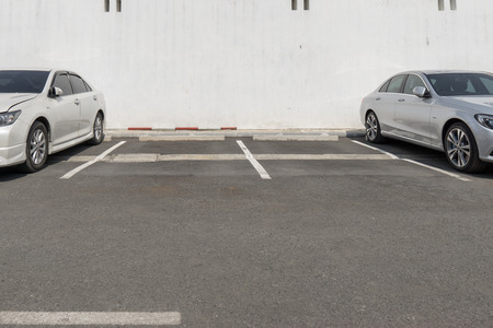 Bangkok Thailand : January 16, 2018: Outdoor parking in the old building.