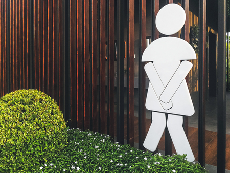 Women toilet big sign at gas station.の写真素材