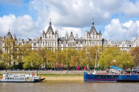 Victoria embankment in London, UKの写真素材